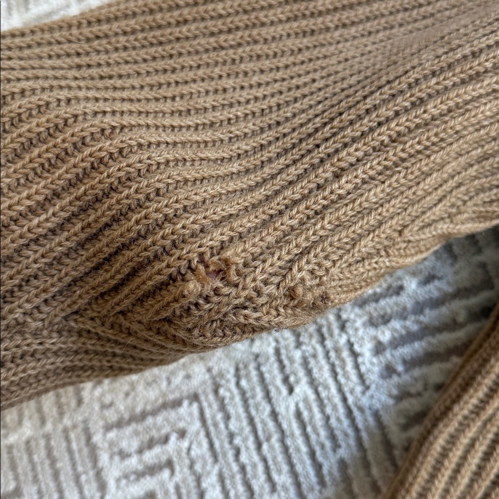 Burberry Vintage Shawl Collar Chunky Cardigan Tan Wool Blend Sweater - Picture 8 of 9